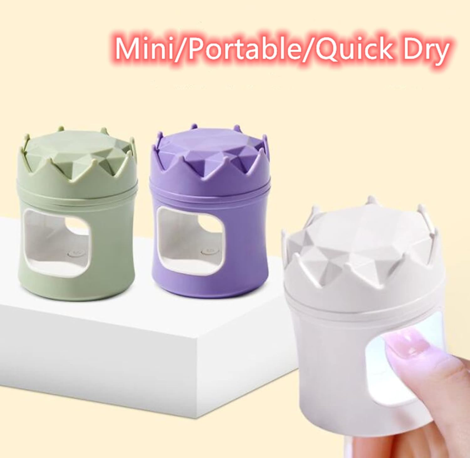 Onecen Mini Nail Lamp Gel U V Light Portable Nails Lamp Nail Dryer Nail Art with Recharge Type C for Salon Home DIY Manicure 6 Leds Flashlight /1814 image number 4