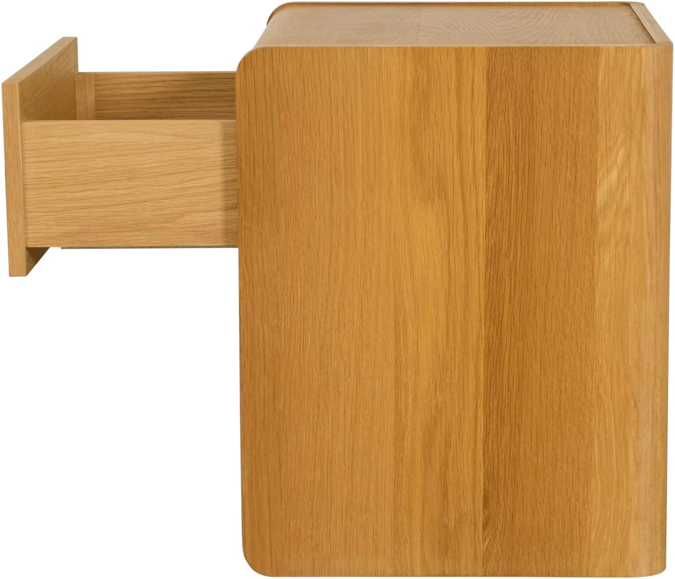 Koala Bedside Table with Cable Management System/End Table, Nightstand Small Storage Dresser for Bedroom/Oak Veneer, Iced Coffee image number 2