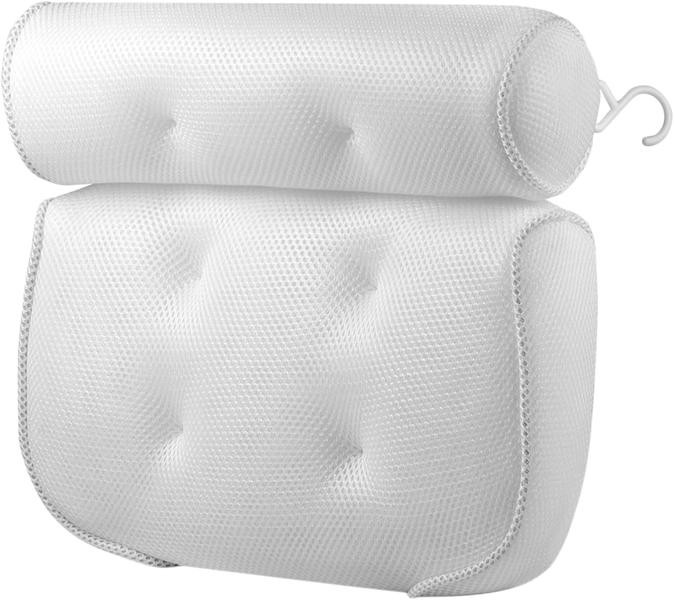 Bath Pillow, Bath Pillows for Bathtub, Bathtub Home Spa Soft Pillow with 3D Air Mesh Breathable and 6 Suction Cups, Head, Neck, Back and Shoulder Support, Air Dry with Hanging Hook image number 1
