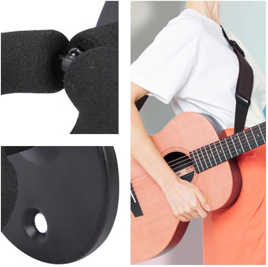 Guitar Wall Mount,2 Pack Guitar Wall Mount Wall Hanger,Guitar Hangers Hooks,Bracket Holders for Acoustic and Electric Guitars Bass Banjo Mandolin image number 3