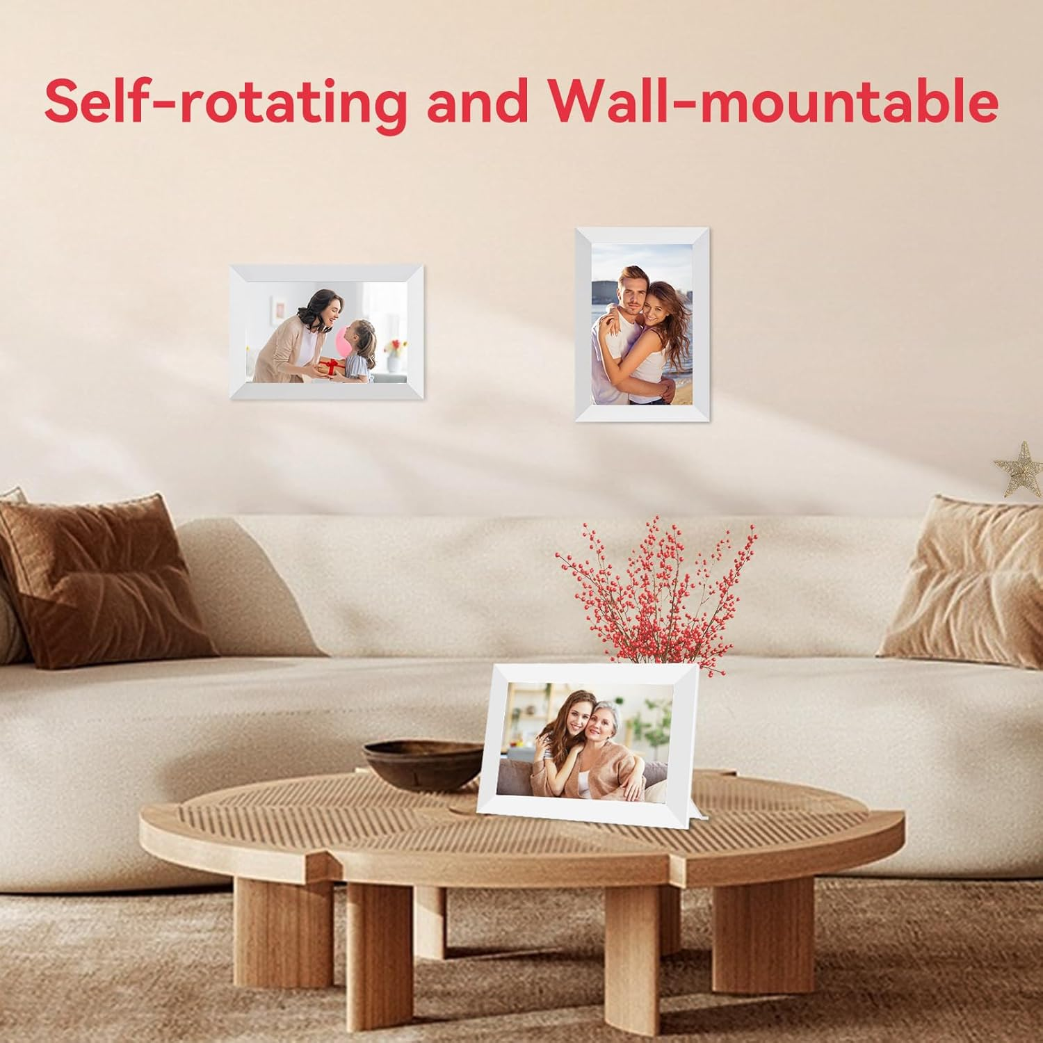 Frameo Wifi Digital Picture Frame 32GB Memory 10.1 Inch, 1280X800 HD IPS Touch Screen Photo Frame Electronic, Easy Setup, Share Photos or Videos Anywhere via Free Frameo APP image number 4