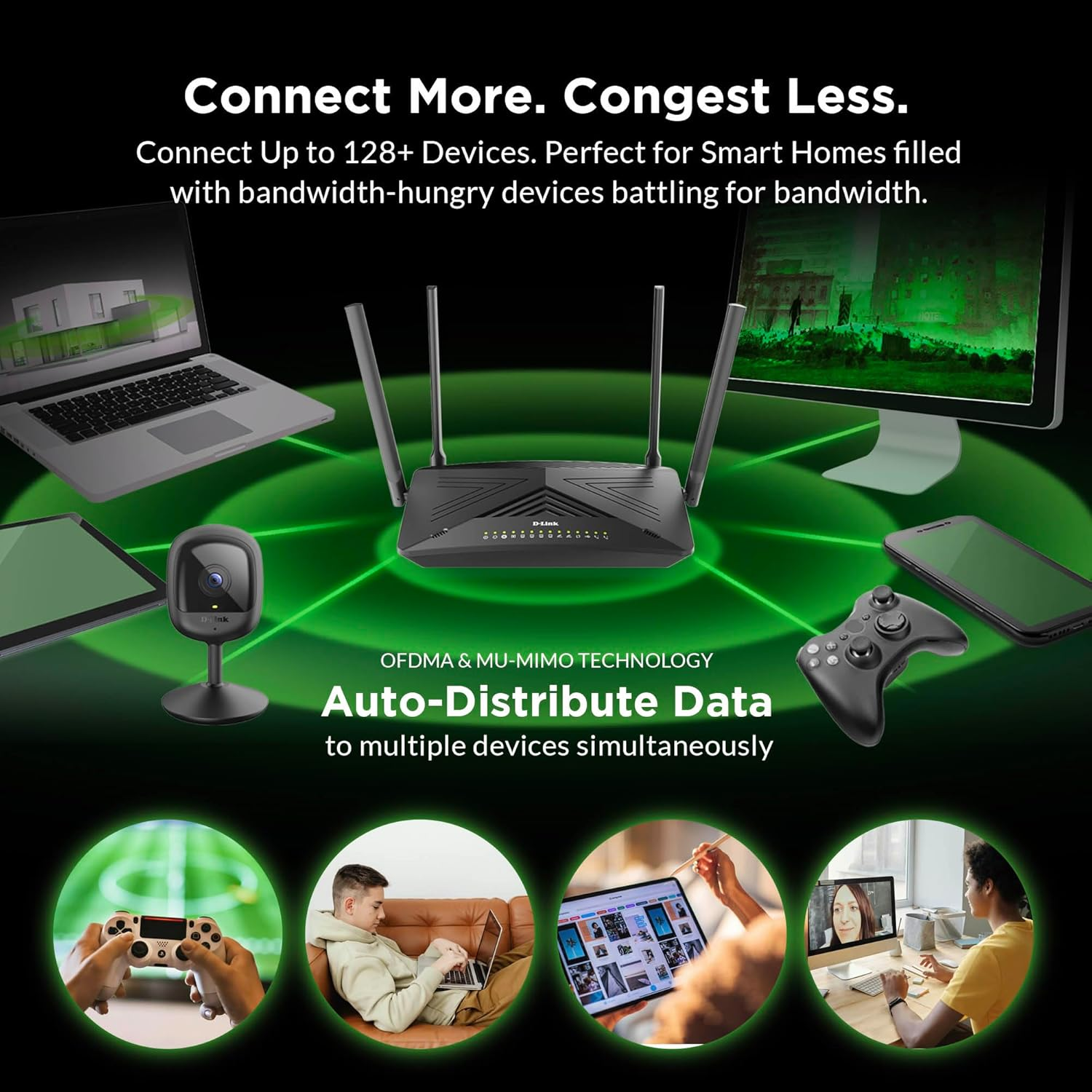 D-Link AX3000 Wi-Fi 6 ADSL2+ / VDSL Modem Router with Voip (DSL-X3052E) - Wifi 6, VDSL2, Gaming, DSL, NBN Compatible Modems and Networking Devices, NBN Routers for Home & Office image number 3