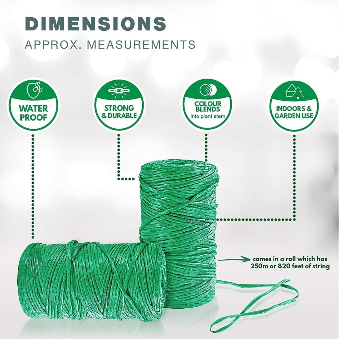 200M Strong Reusable Garden Twine Horticultural Utility Polypropylene String Rope for Supporting Plants, Wrapping and Gardening, Tying down Covers Etc Weatherproof Multiple Use Line Tie image number 4
