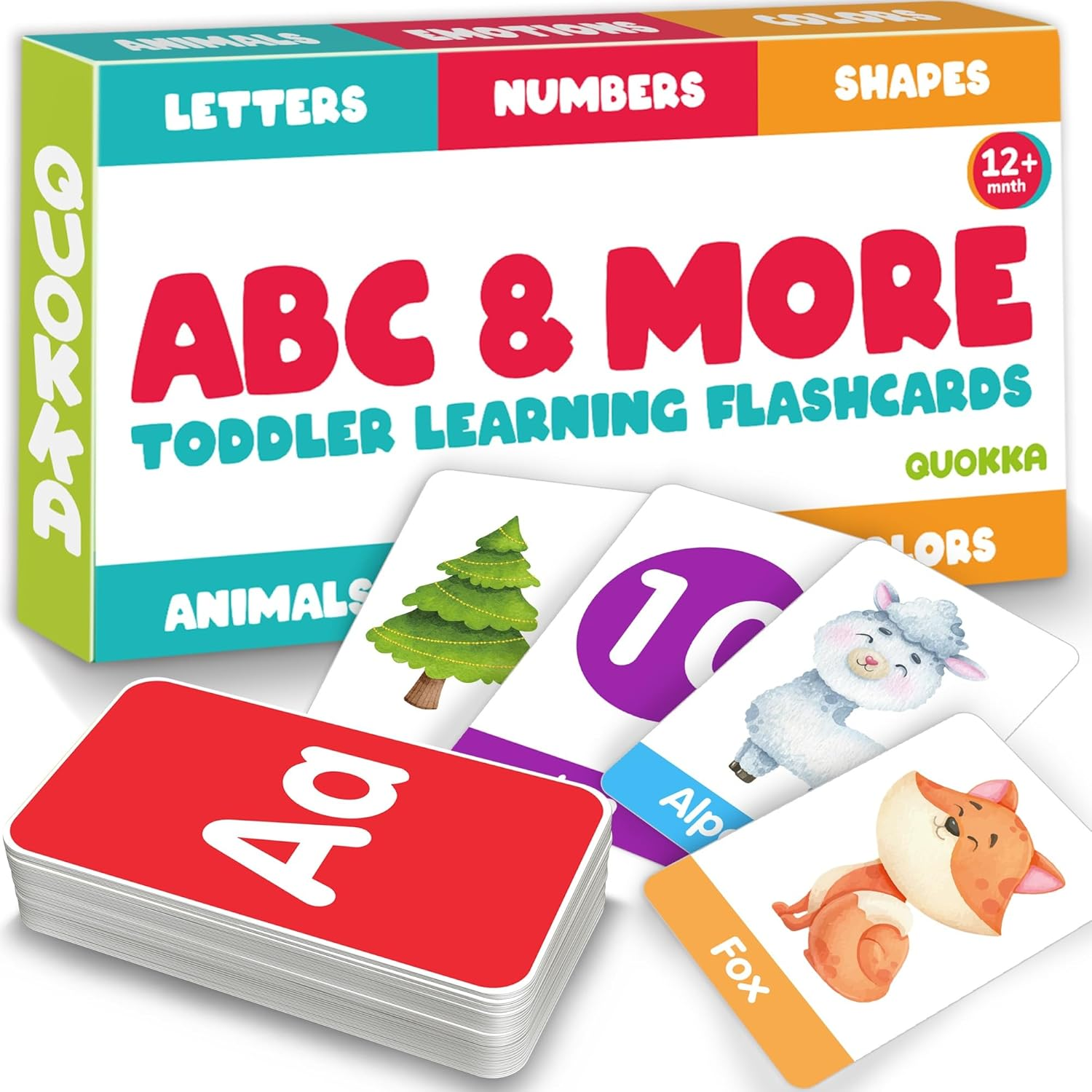QUOKKA ABC Learning Flash Cards for Toddlers 2-4 Years Old - 60 Flashcards Toy for Kids Ages 1-3-5 by Quokka - Alphabet Numbers Colors Letters Animals Learn Activities - First Words Educational Game image number 6