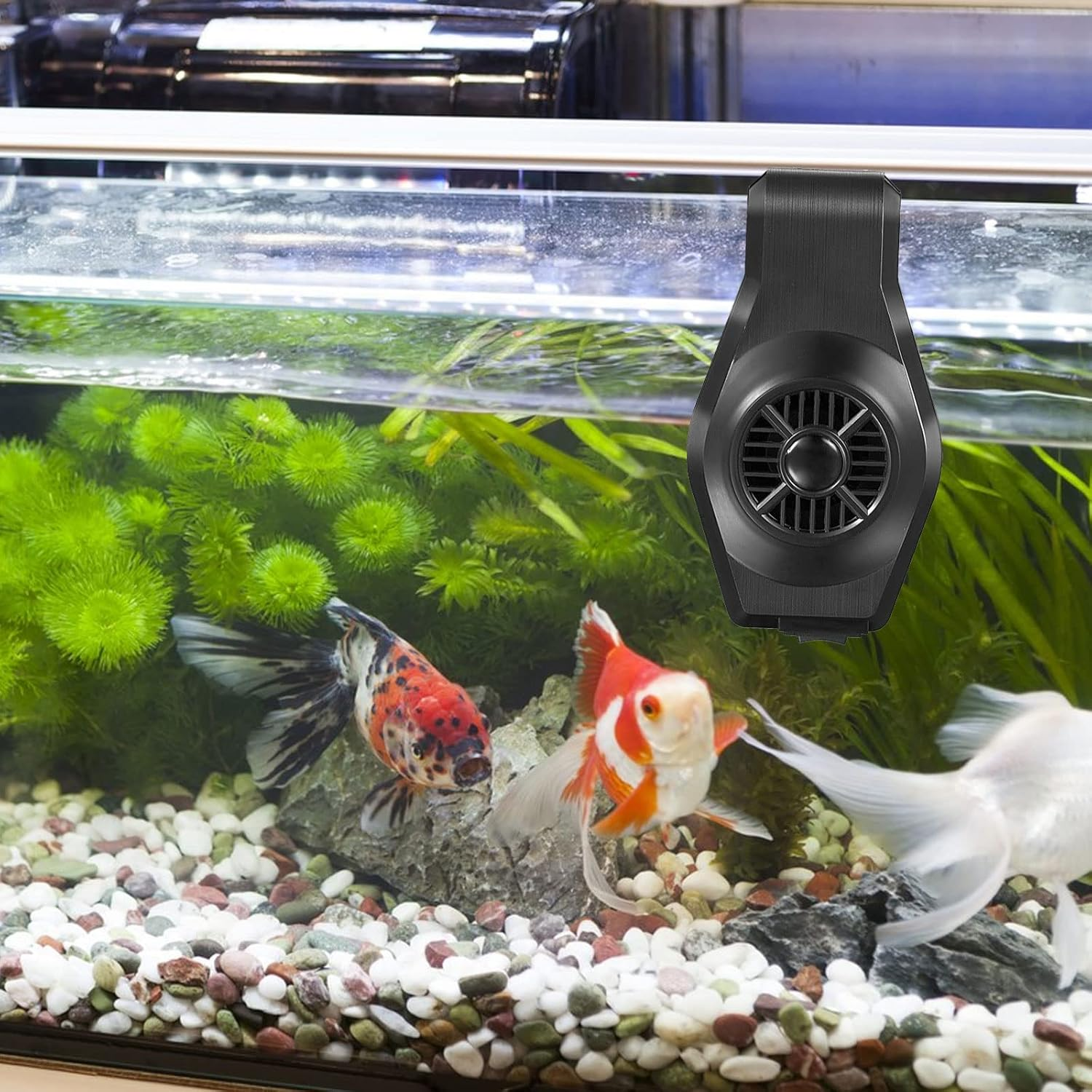 Aquarium Chiller Fan, 2-Level Speed Adjustable Fish Tank Cooling Fan Fish Tank Fan Aquarium Cooling Fan Quiet Aquarium Fan Wind Angle Adjustable Chiller with USB Cable image number 4