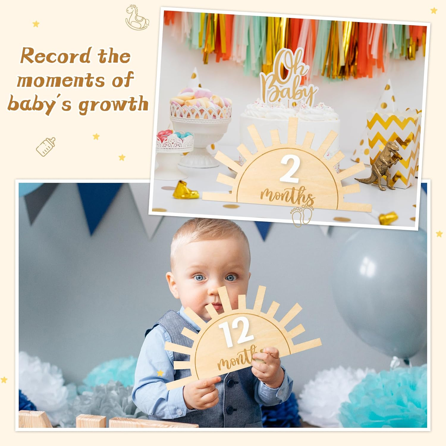 Rh-Boho Sun Milestone Cards 14P image number 3