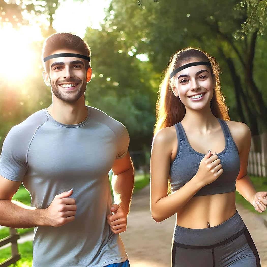 Aufondof 6 Pieces Thin Non-Slip Elastic Sport Headbands, Hair Bands Silicone Grip Exercise Hair Sweatbands for Men Women Football Basketball Soccer Tennis Yoga Outdoor image number 5