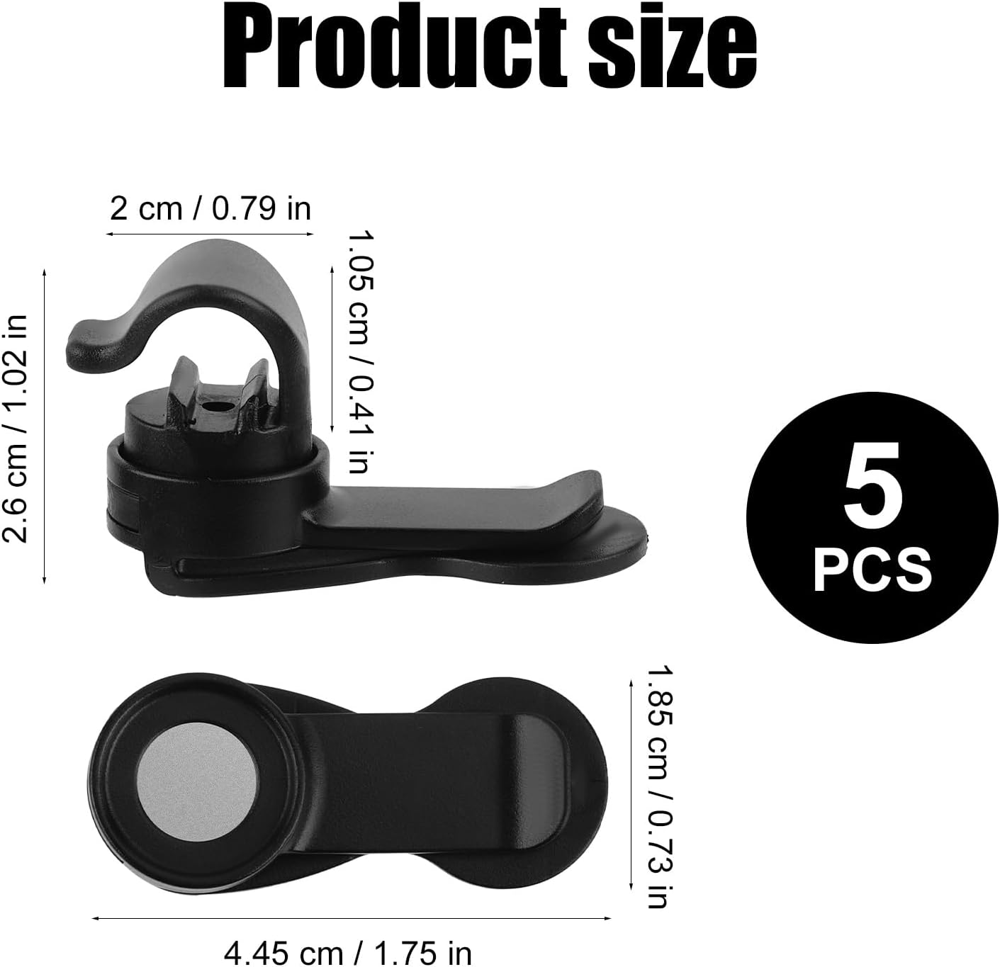 5Pcs Magnetic Blow Clip Water, Plastic Water Blow Tube Clip Black Magnetic Clip for Hydration Hose for Keeping Drinking Valve Tube in Place for Camelbak Osprey image number 1