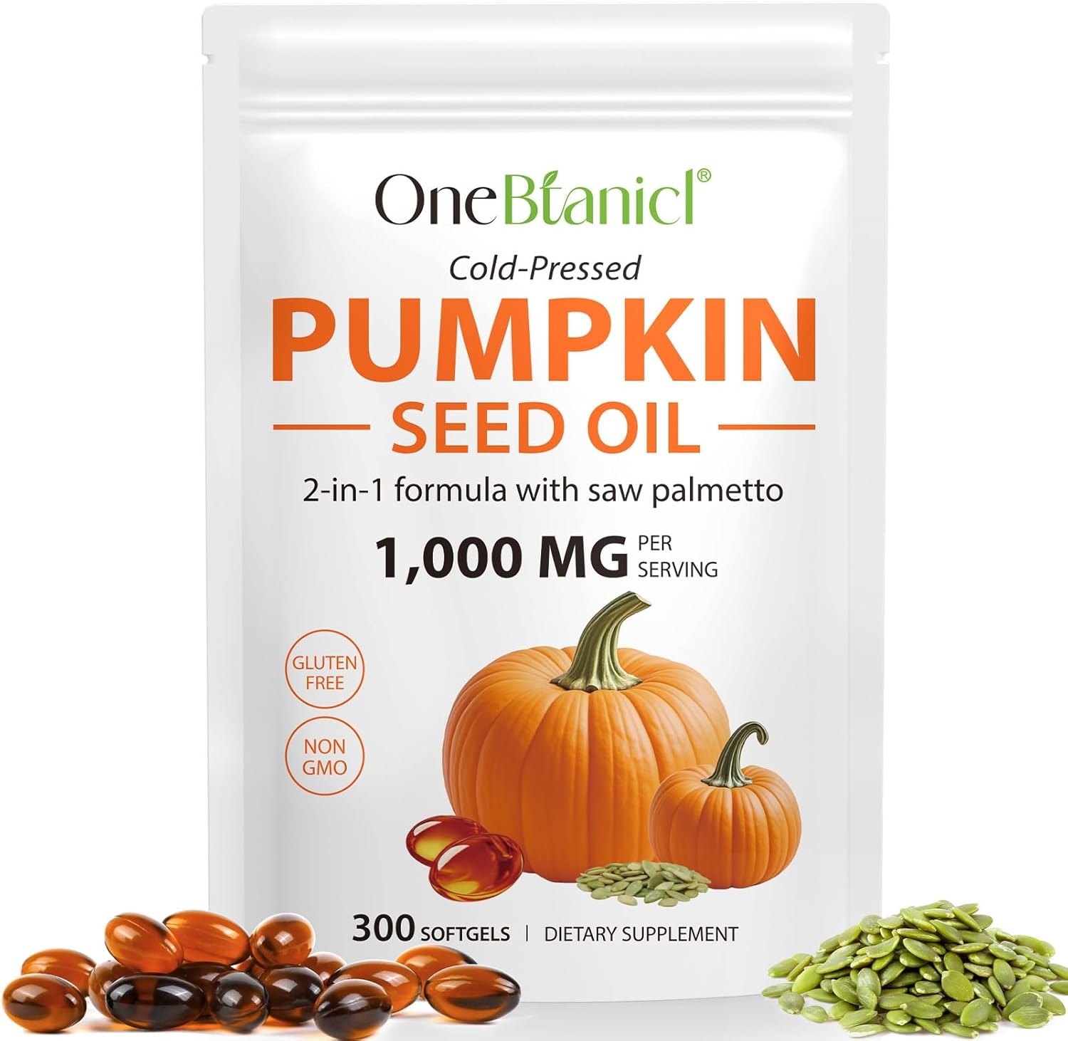 Pumpkin Seed Oil with Saw Palmetto | Cold-Pressed Formula | 1000 Mg per Serving | Natural Source of Fatty Acids and Phytosterols | Non-Gmo, Gluten Free | 300 Softgels image number 6