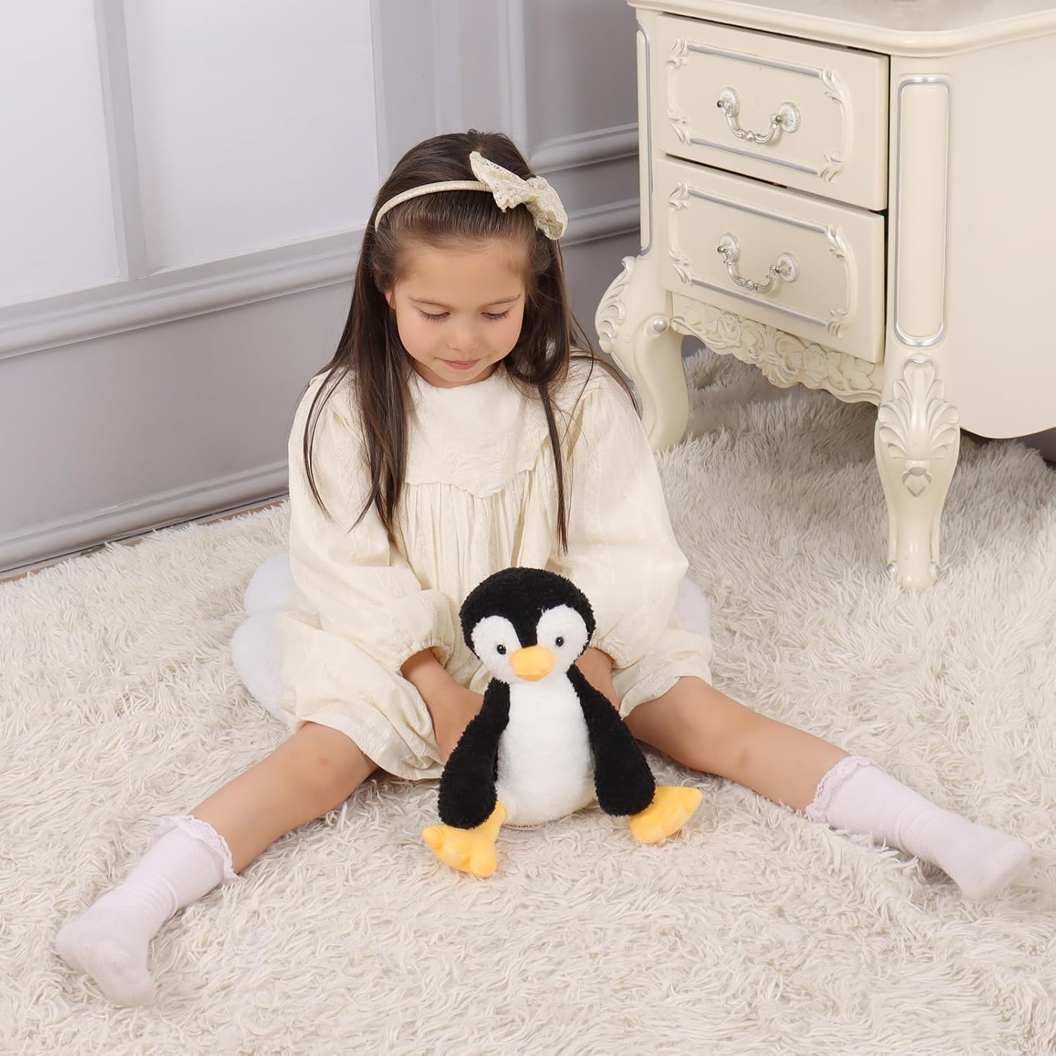 Apricot Lamb Toys Plush Velvet Penguin Stuffed Animal Soft Cuddly Perfect for Child (Velvet Penguin,8.5 Inches) image number 2