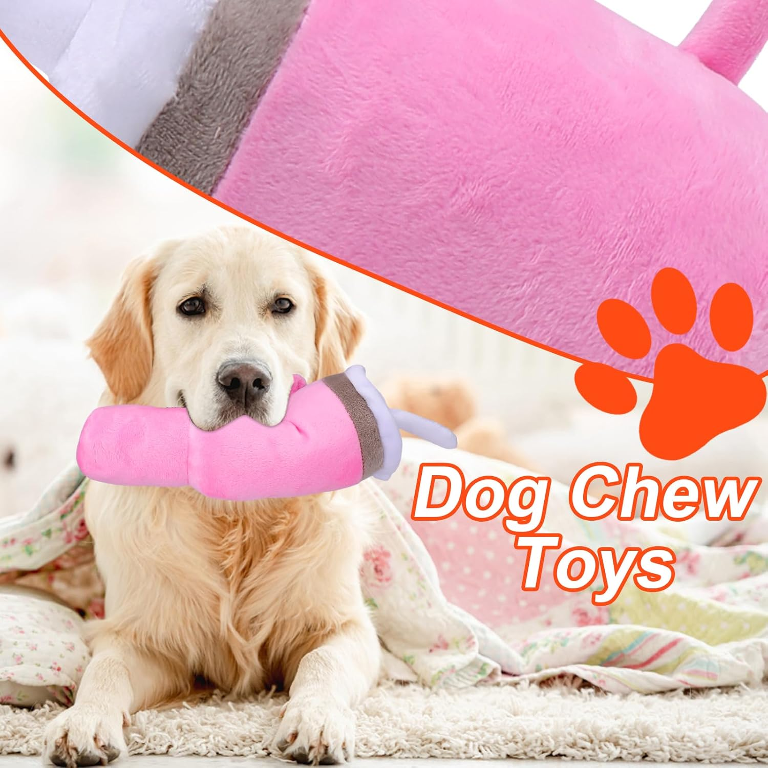 BABORUI Cute Squeaky Dog Toys Cup, Soft Tumbler Funny Dog Toys for Aggressive Chewers, Safety Design Dog Toys for Small/Medium/Large Dog Exercise and Accompany(Pink) - Pink Tumbler image number 2