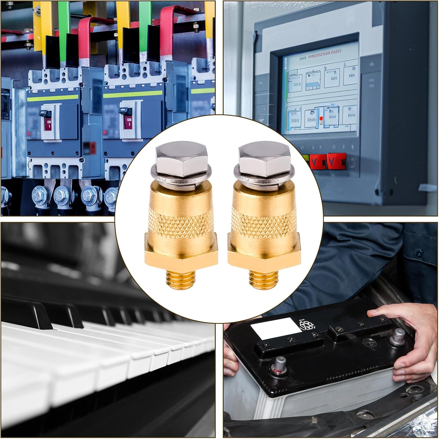 2 Packs Battery Terminal Connectors Set, Battery Post Terminals Battery Post Adapter Auto Battery Post Terminals Connectors for M8 Top/Side Terminal Charging Posts