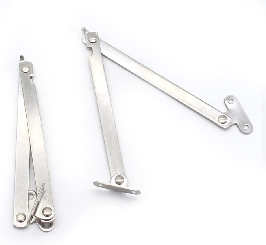 2Pcs(1 Pair) Lift up Stay Support Lid Support Hinge Stainless Steel Folding Soft Close Hinges for Kitchen Cupboards Wardrobe Caravan Window Door Cupboard Furniture image number 2