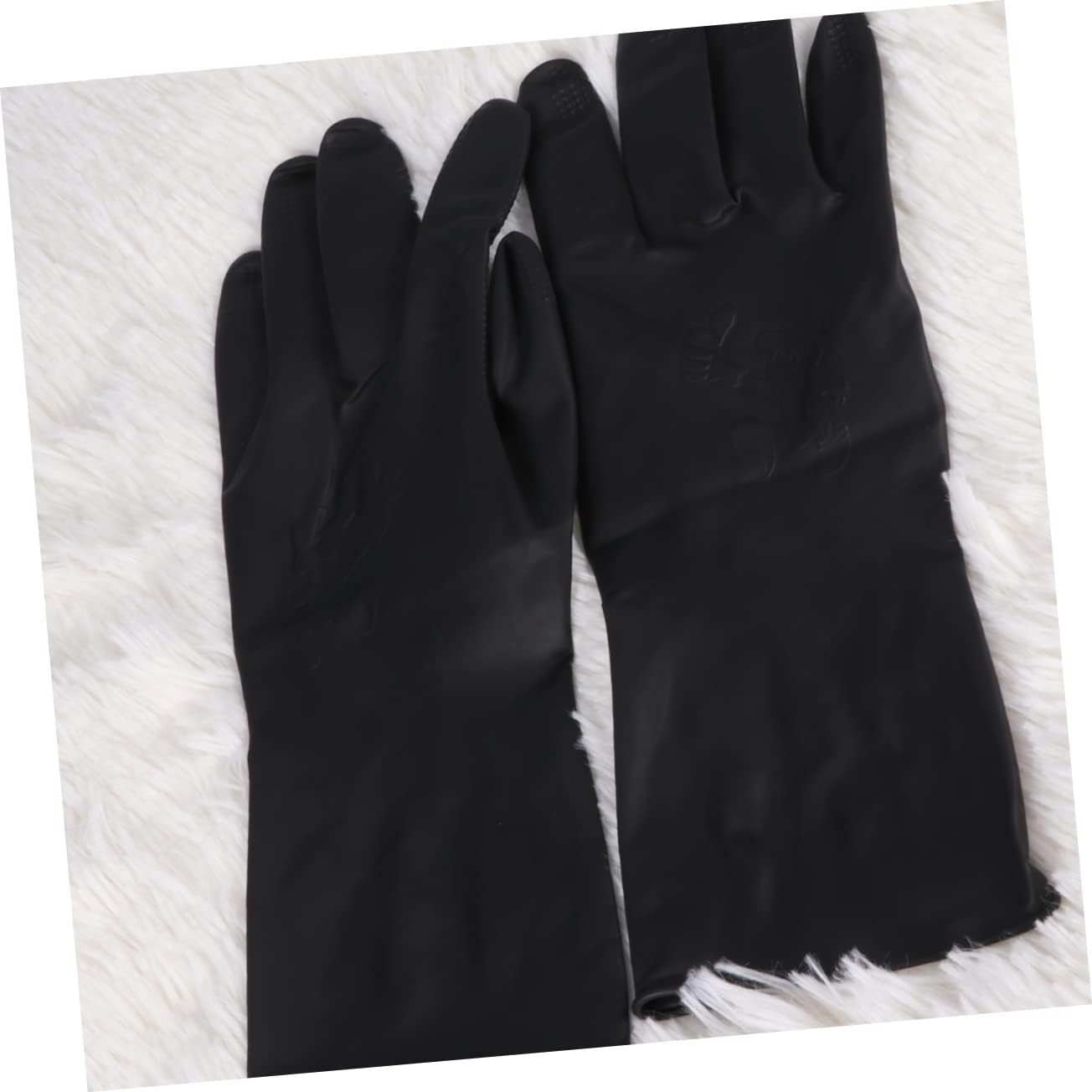 IWOWHERO 2 Pairs Hair Salon Gloves Hair Styling Gloves Accessories Hair Dyeing Gloves with Particles Hairdressing Supplies Reusable Anti-Skid Hair Color Gloves Hand Guard Shampoo image number 1