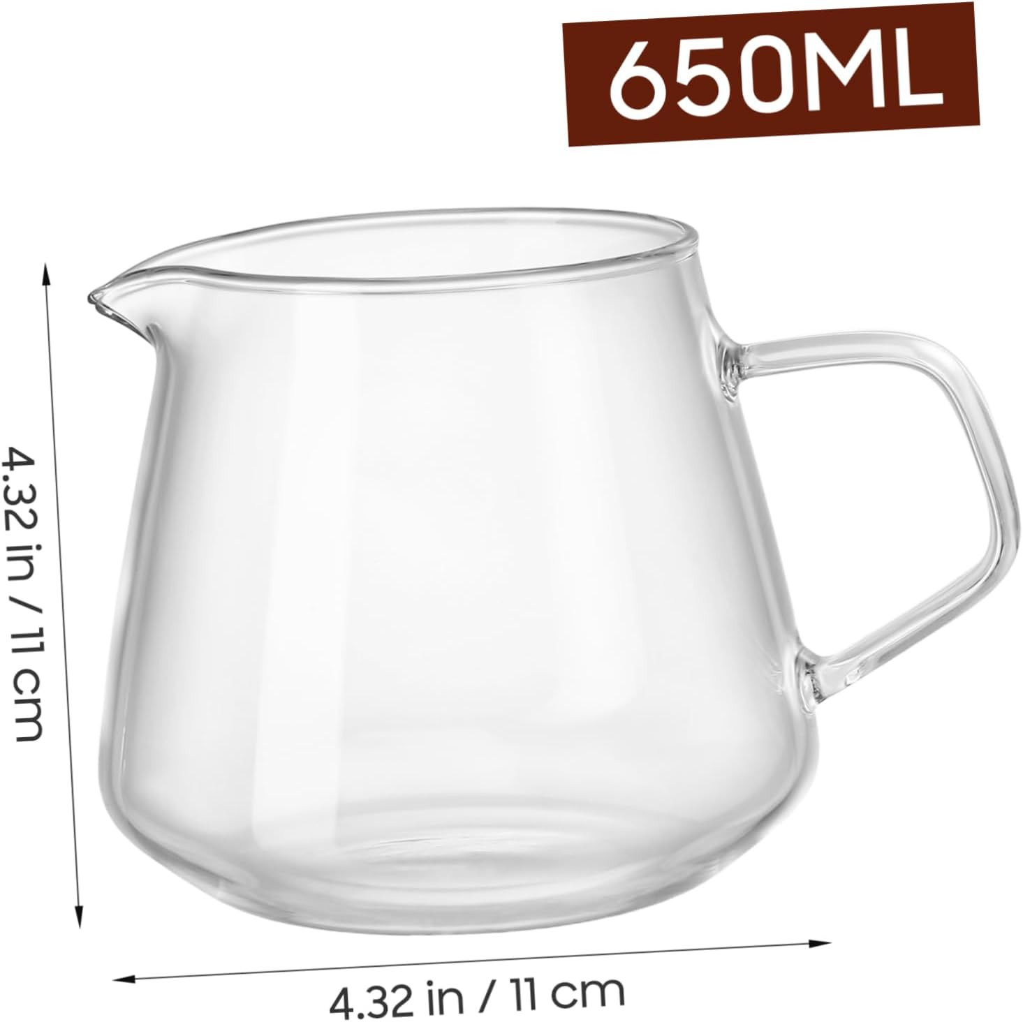 1Pc Transparent Glass Kettle Heat Resistant Coffee Pot for Home Brewing Ergonomic Handle for Tea Milk Juice and More image number 6