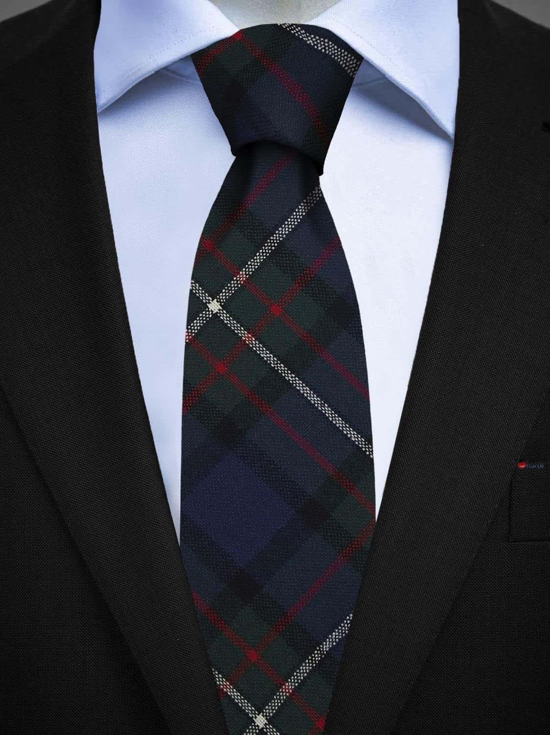 Mens All Wool Tie Woven and Made in Scotland in Ferguson Modern Tartan image number 2