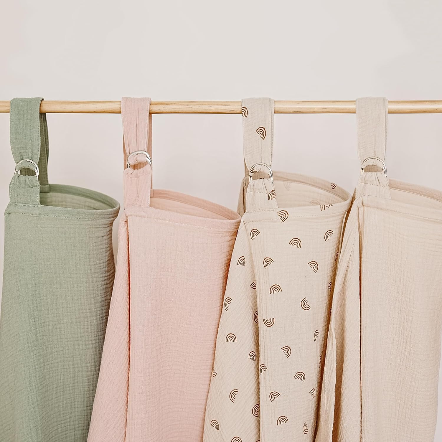 Qunlions Life Muslin Nursing Covers for Breastfeeding, Privacy Breast Feeding Cover with Arch Neckline for Mom and Baby, Breathable 100% Cotton Nursing Apron Multi-Use Stroller Cover (Green) image number 1