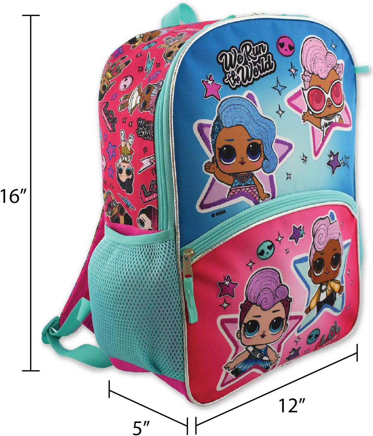 L.O.L. Surprise! Dolls Girls 16" Backpack 5 Piece School Set image number 2