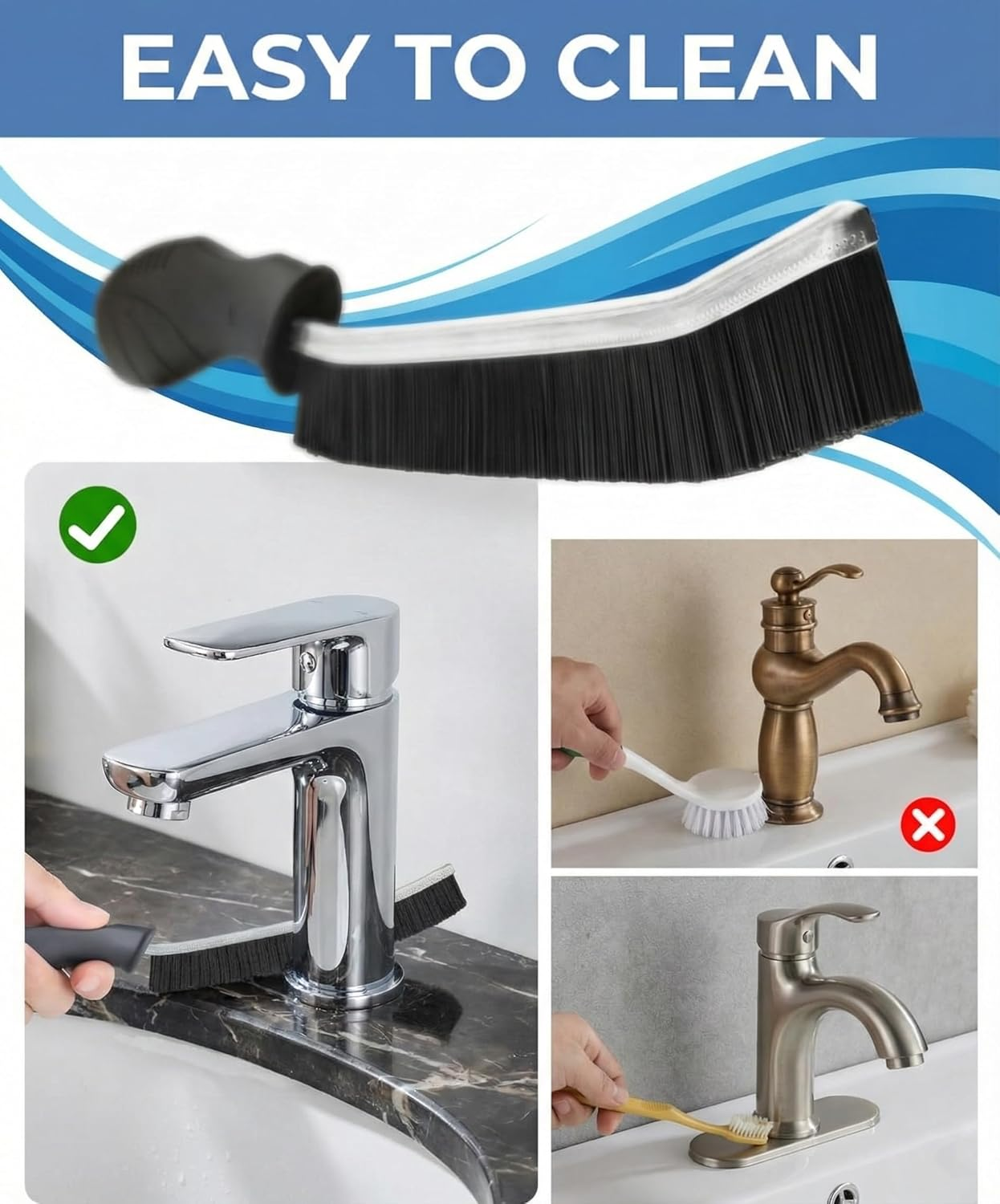 IMTKOOCO 6Pcs Crevice Cleaning Brushes Scrub Brush Tool for Hard to Reach Tight Spaces - Essential Cleaning Supplies for Shower Bathroom Kitchen Household and Cleaning Tools Cleaning Supplies image number 6