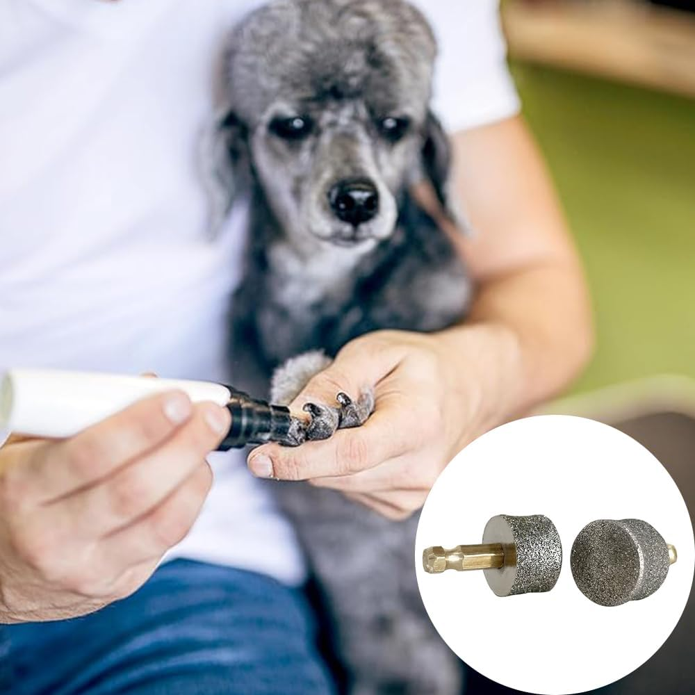 3PCS Nail Grinding Wheel Faster Cooling Pet Nail Grinder Head Sawtooth Bit, Painless Paws Grooming & Smoothing Tool with Steel Brush Compatible for Small Medium Large & Anxious Dogs image number 4