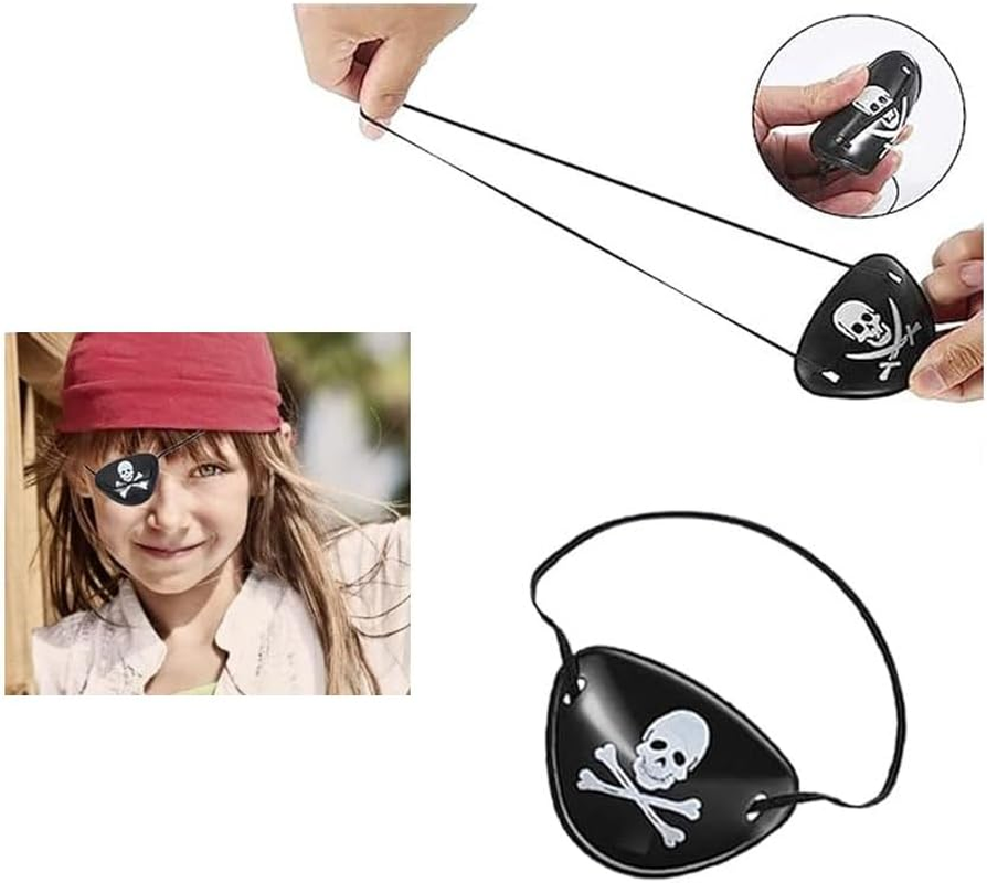 10Pcs Eye Patches One Eye Skull Patches Silk Pirate Captain Eye Masks for Halloween Christmas Theme Party Cosplay Props Prom image number 2