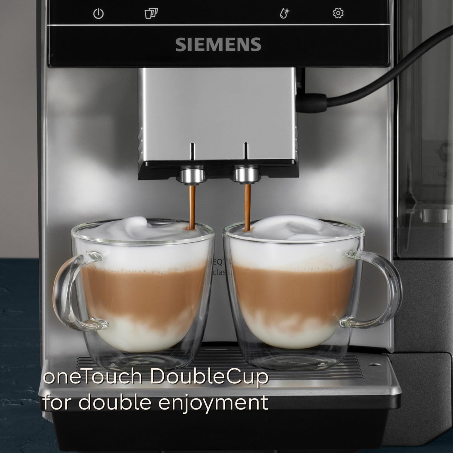 SIEMENS EQ700 Fully Automatic Bean to Cup Coffee Machine, 5" Touch Screen Display, Cold Brew/Slow Brew, Cappuccinatore, 30+ Coffee Beverages, Home Connect, TP715GB1, Morning Haze image number 3
