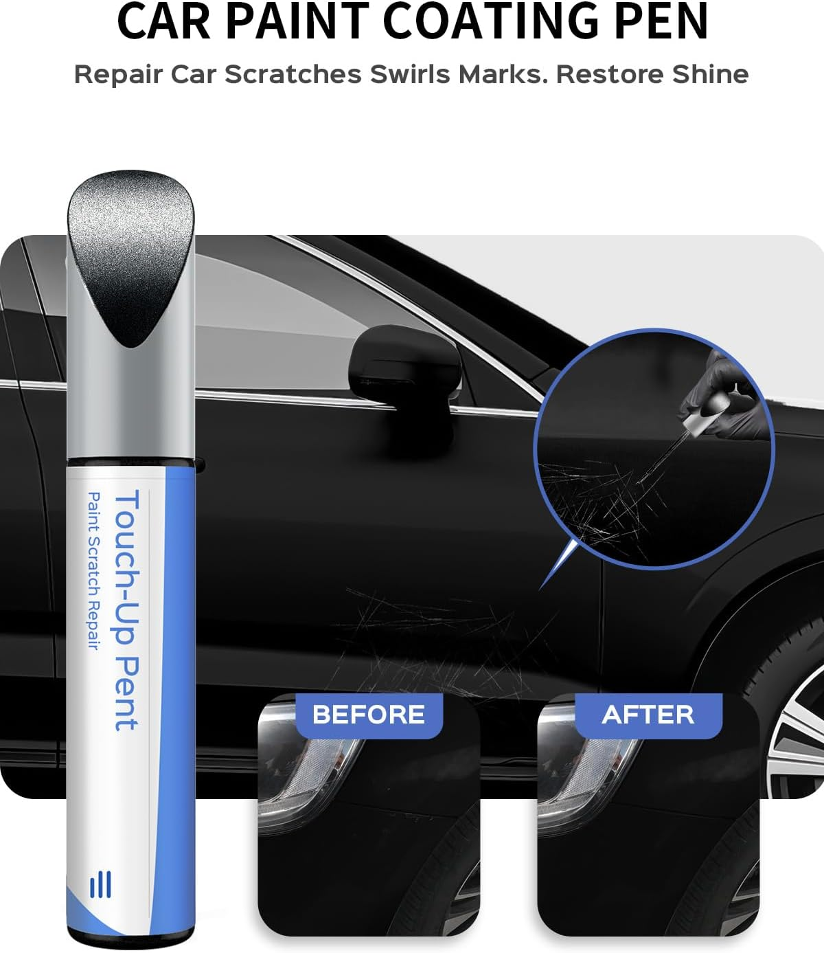 717 Onyx Black Metallic Touch up Paint Compatible with Volvo Exact Match Chips and Nicks Touch Up