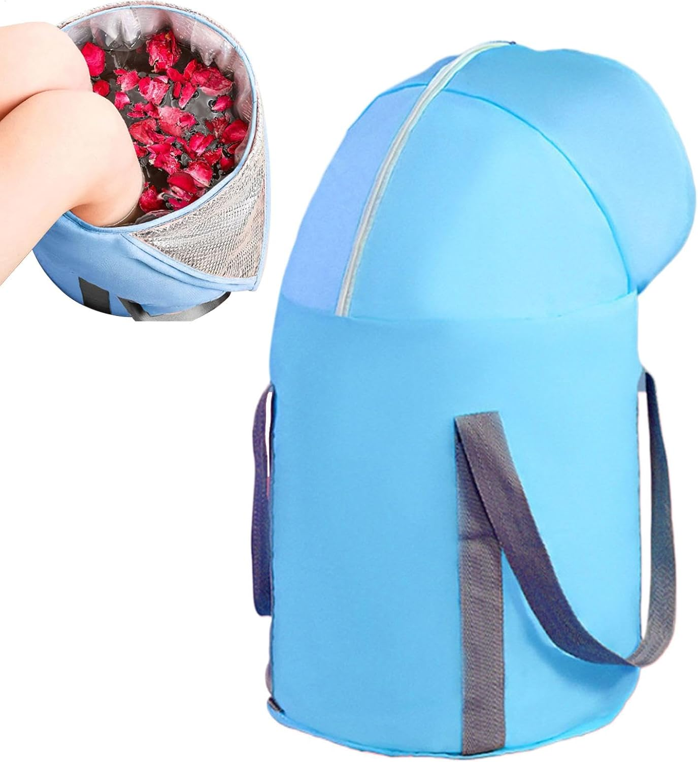 Foot Soaking Bucket | Feet Soaking Tub Foot Wash Bag with Knee Cover | Foot Spa Bucket Pedicure Foot Spa Tub Bag for Outdoor, Laundry, Camping Use