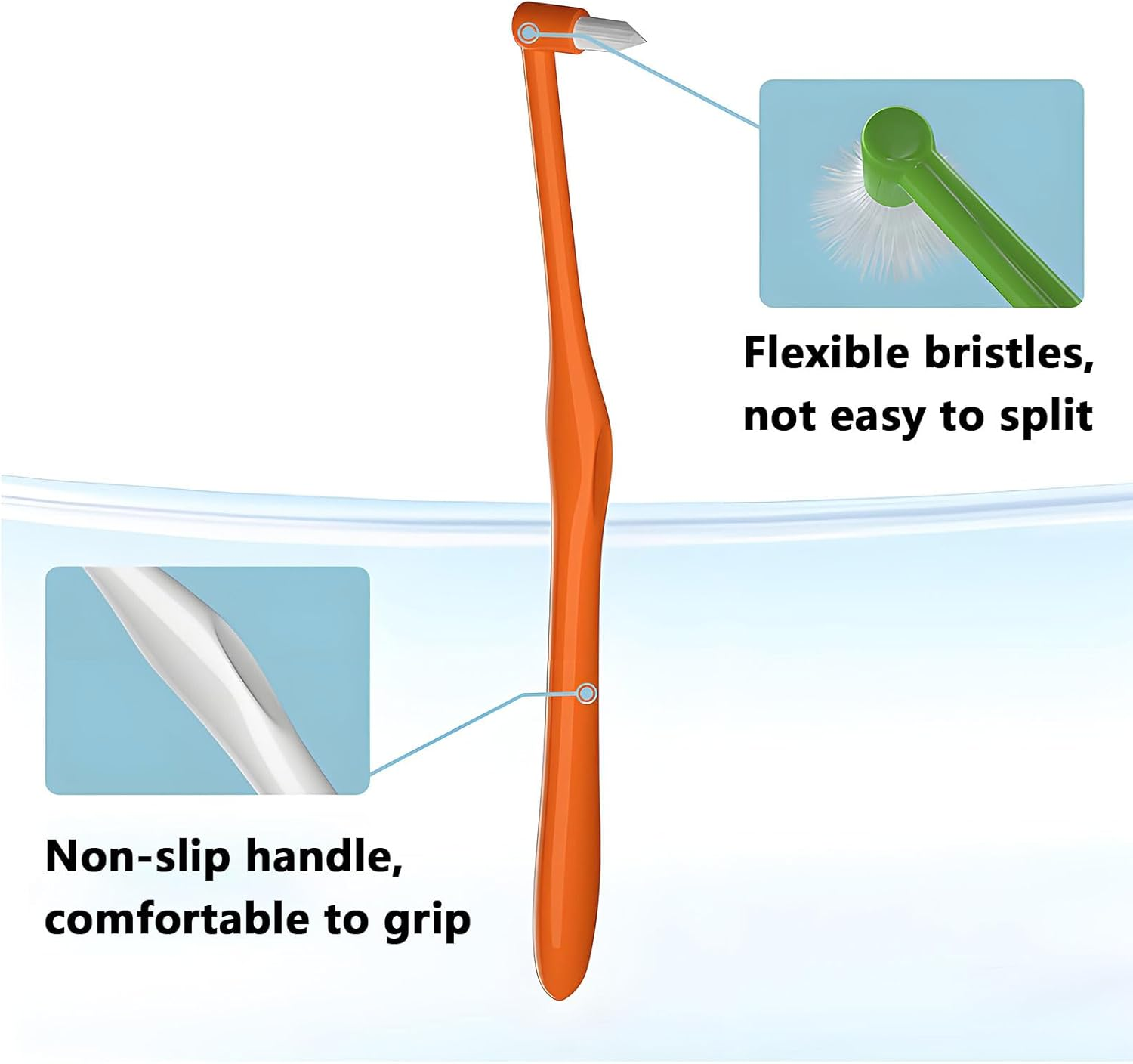 5 Pcs Single End Tuft Toothbrush for Interdental and Orthodontic Cleaning, Small Tuft Toothbrush for Back Teeth, Durable Plastic Handle Oral Hygiene Tool, Compatible with Implants, Crowns & Braces &ndash; SZTTY image number 4