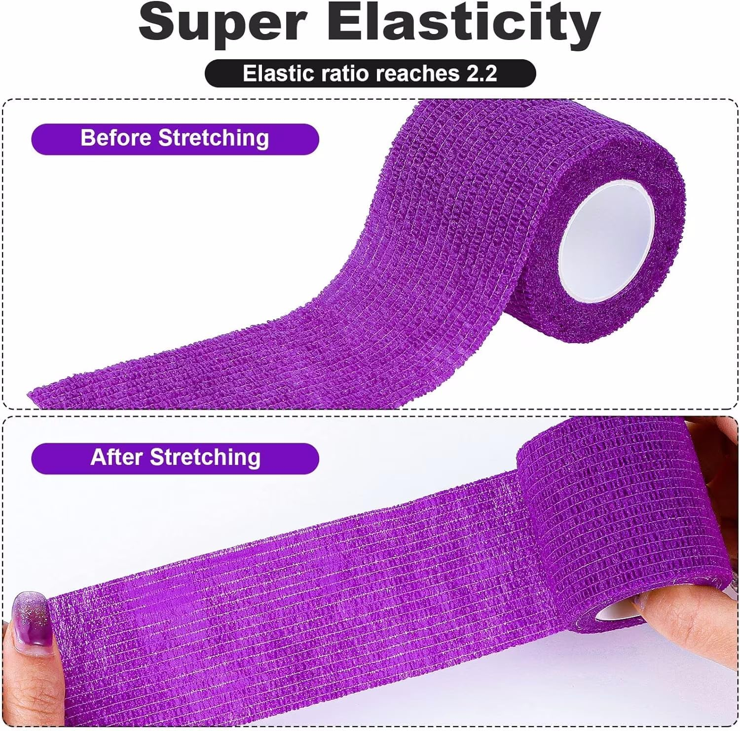 15 Rolls Self Adhesive Bandage Wrap,2 Inch Cohesive Bandage Self Adherent Wrap Breathable Athletic Tape Stretch Adhesive Wraps Sports Tape for Wrist Ankle Swelling Sprains,15 Colors image number 1