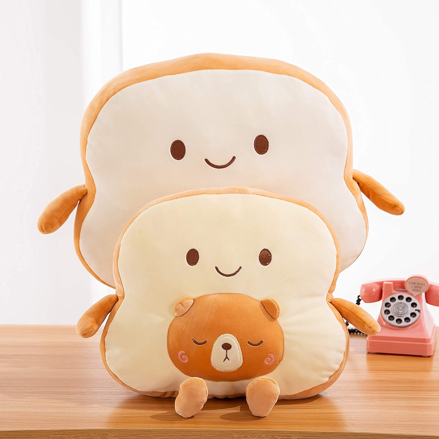 SQUISHY DOT Kawaii Stuffed Animal, Toast Plush Pillow, Cute Cushion, Throw Pillow, Stuffed Bread Plushie, Sliced Bread Toy, Cute Japanese Anime Plush Cushion image number 6