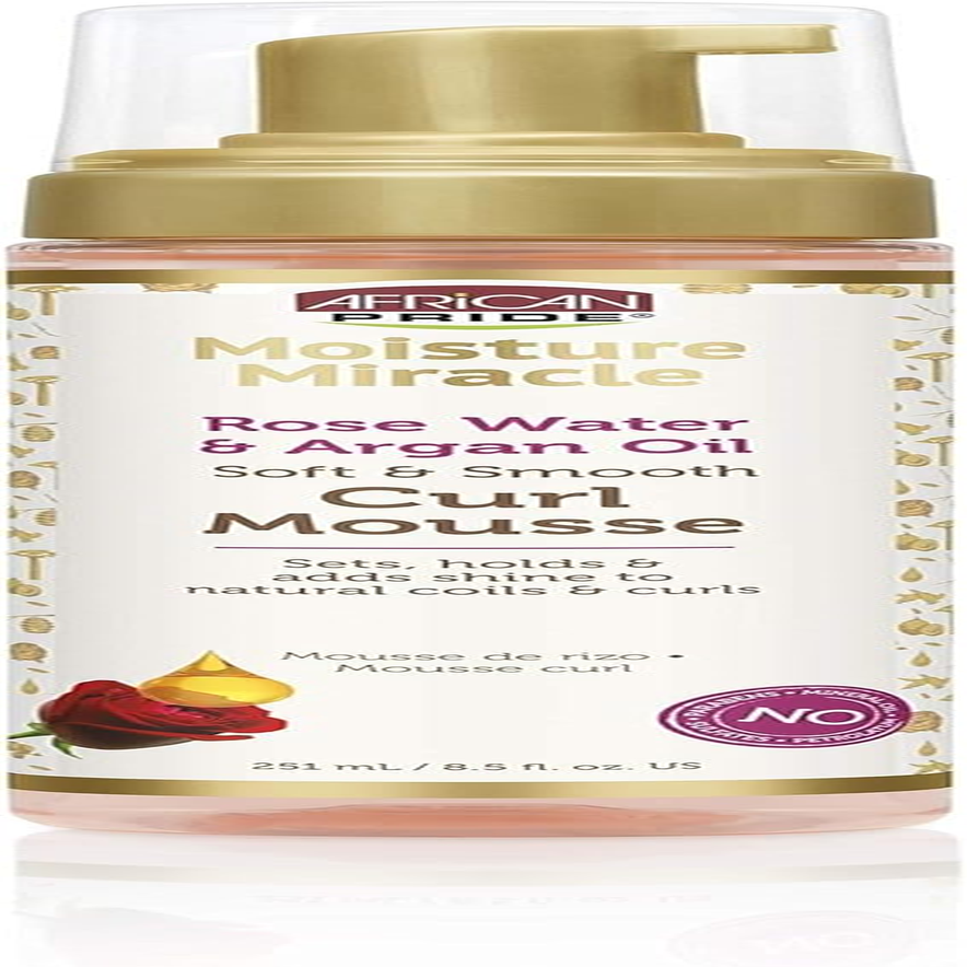 AFRICAN PRIDE Moisture Miracle Rose Water & Argan Oil Soft & Smooth Curl Mousse