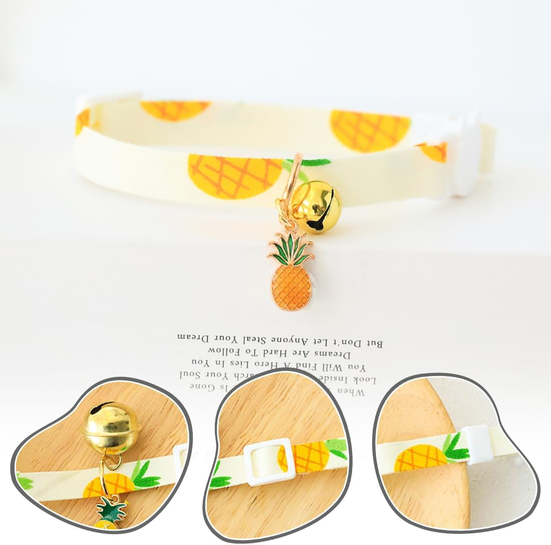2 Pack Tear off Cotton Cat Collar with Bell Personalized with Bell Safety Clasp Cute Cat Collar Kitten Collar Ideal for Cats image number 4
