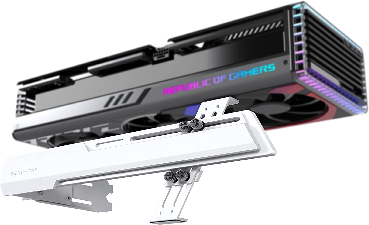 EZDIY-FAB GPU Holder Brace Graphics Card GPU Support Video Card Holder Bracket, Strenchable Structure, Video Card Sag Holder/Holster Bracket Support RX7990XTX, RTX4090, White-341-3 image number 6