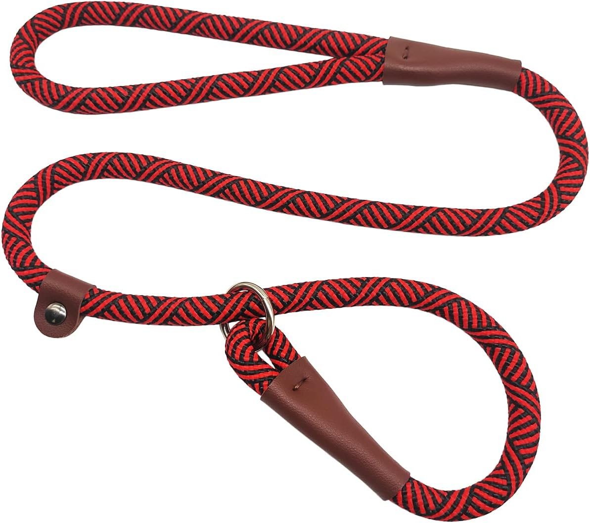 SEPXUFORE 3 FT Slip Lead Dog Leash, 1/2 Inch Rope Dog Walking and Training Lead, No Pull Strong Nylon Leash Great for Medium and Large (Red) - Blue image number 4