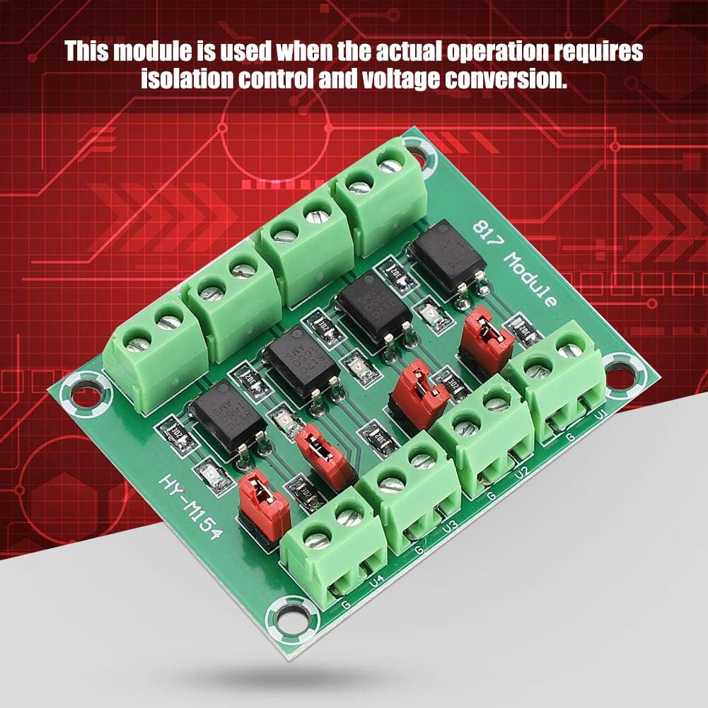 Zopsc 4 Channel Voltage Converter Optocoupler Isolated Board Adapter Module, 3.3V/5V to 3.6V/24V, Strong Anti-Interference, for Isolation Control and Voltage Conversion image number 1