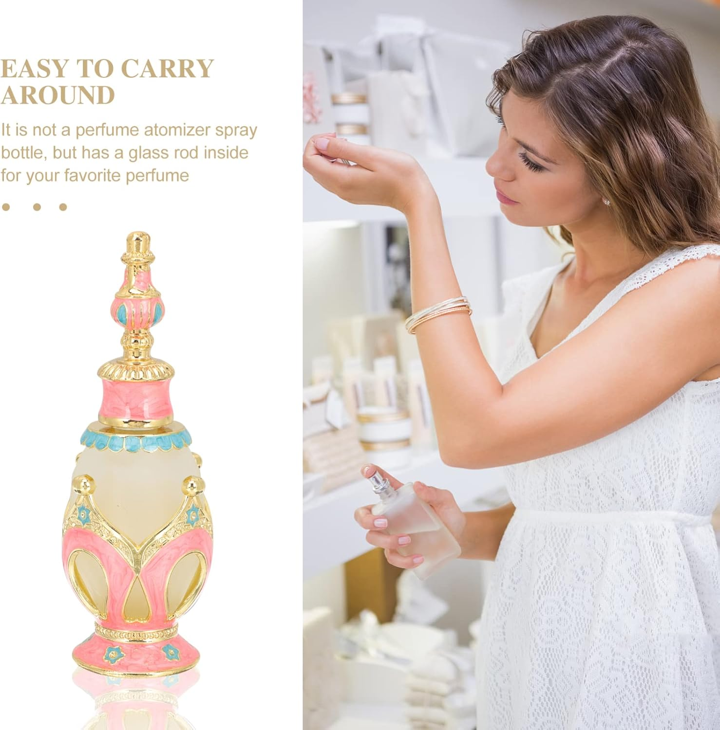 ULTECHNOVO Glass Perfume Bottle for Essential Oil Dispenser Empty Bottles for Desk Decor Girlfriend Christmas image number 1