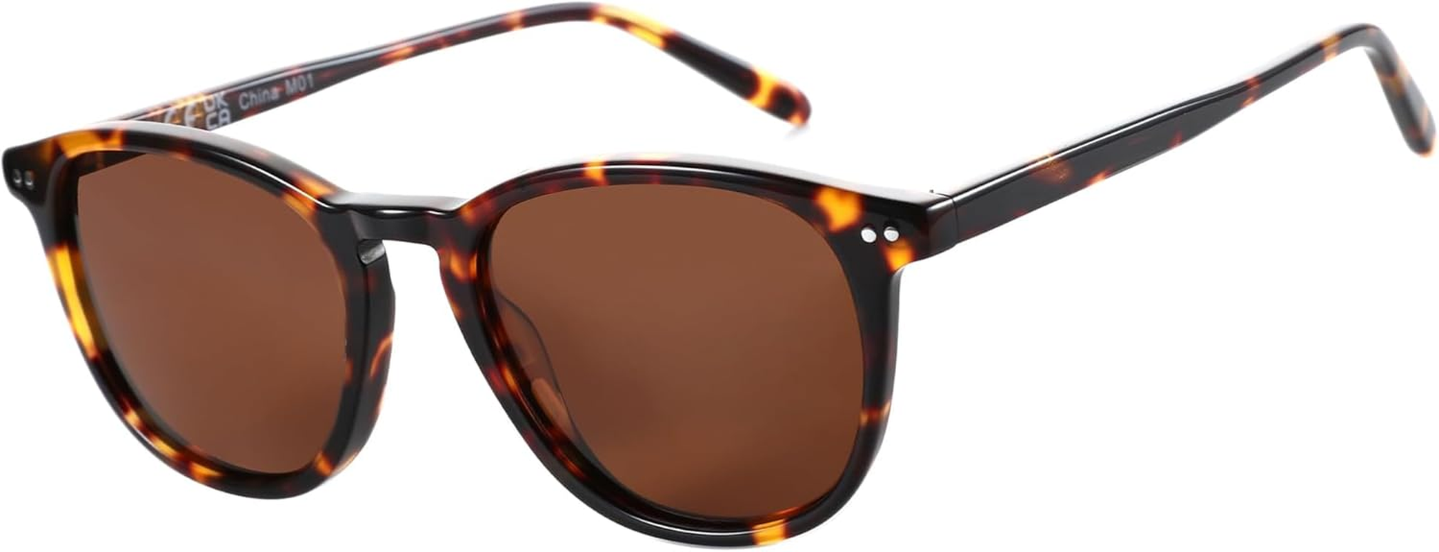 ZENOTTIC Polarized round Sunglasses for Men Women Trendy Shades UV400 Protecion Classic Circular Acetate Sun Glasses