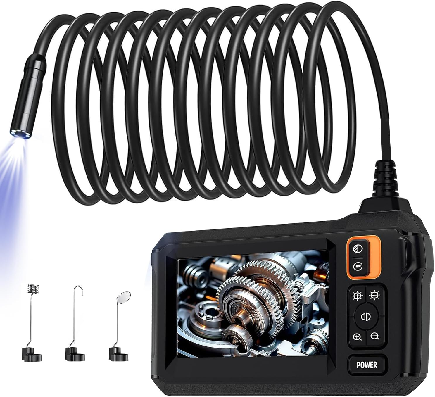 Congeowe Endoscope Camera with 4.3" IPS Digital Zoom Screen, 1920X1080P HD Inspection Camera with Light, Boscope with 5M Cable, IP67 Waterproof Endoscope for Automotive Repair, No App/Wifi Required image number 3