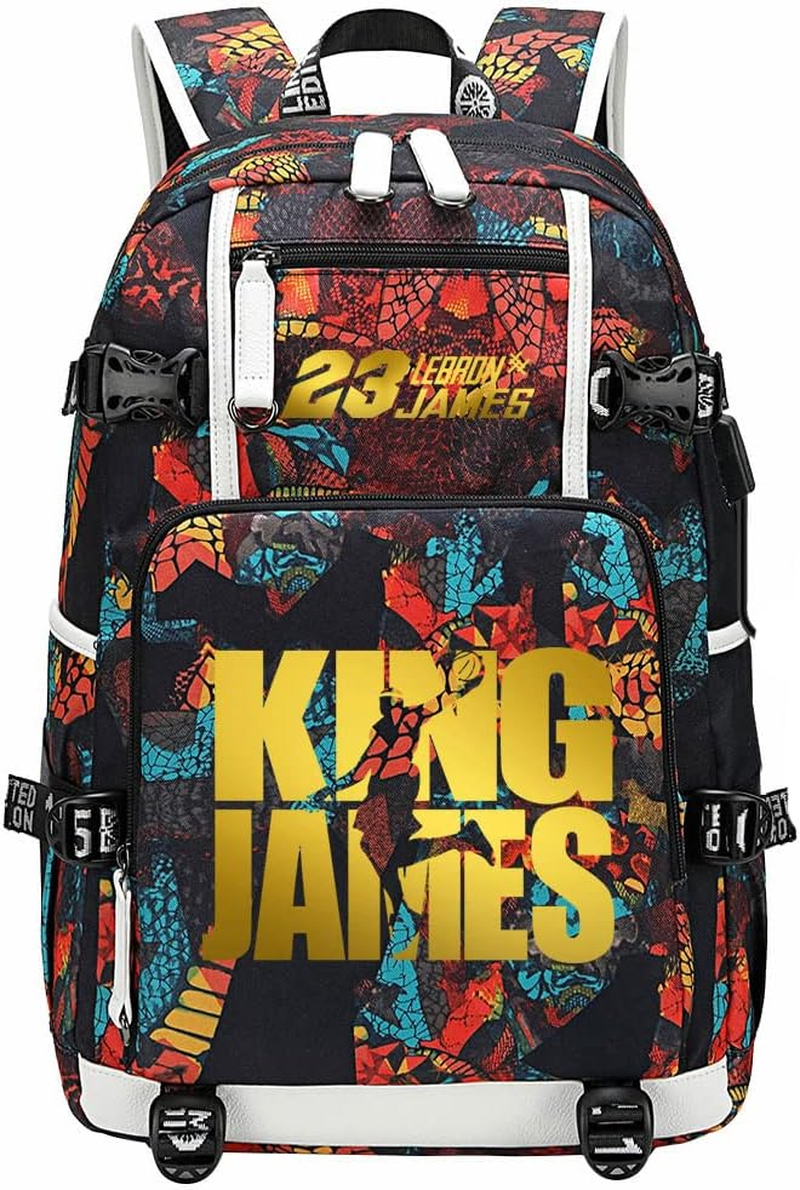 Basketball Player James Multifunction Backpack Travel Student Laptop Fans Bookbag for Men Women