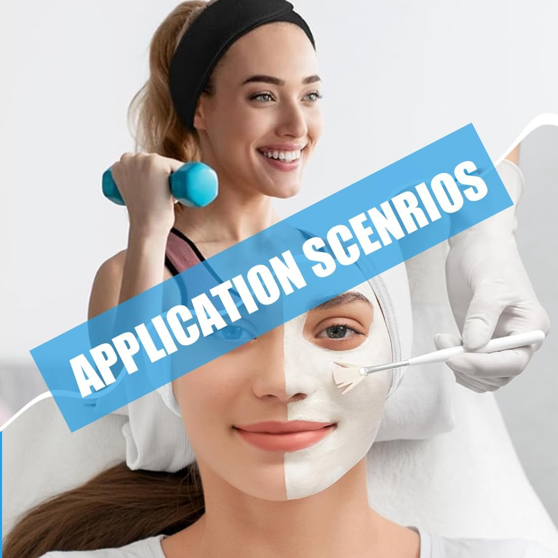 Pack of 3 Cosmetic Headband Terry Cloth Hair Protection Band with Fastening for Cosmetic Treatments Hair Protection for Make-Up, Sports, Yoga