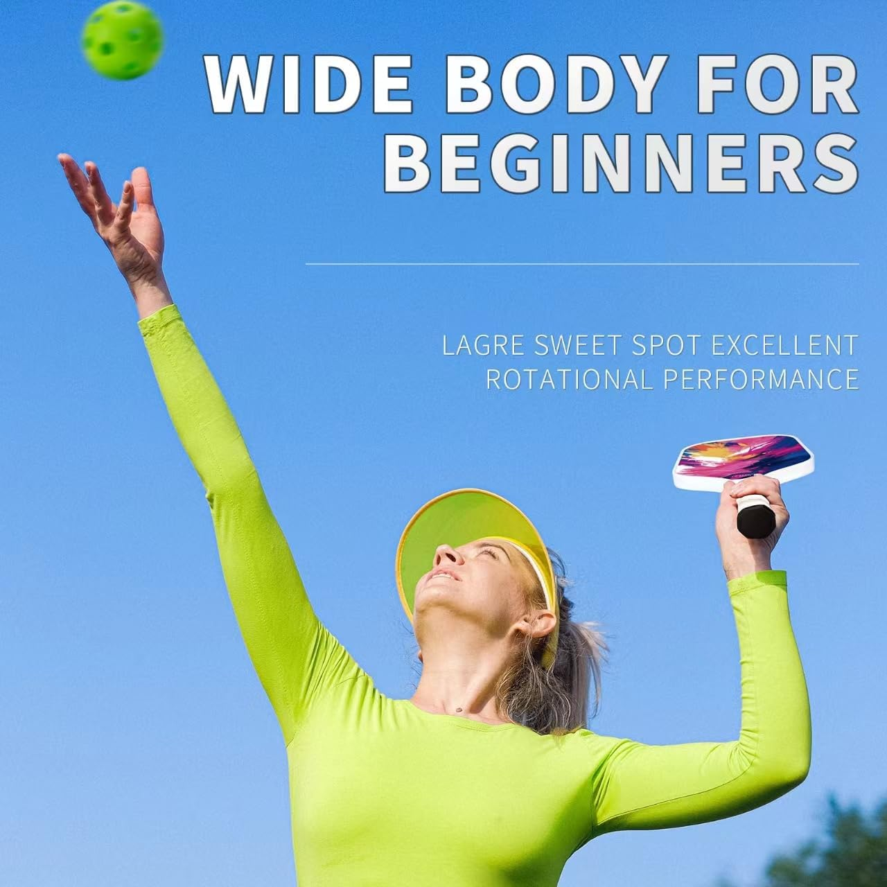 Toplive Pickleball Paddle Set of 2 - Lightweight Fiberglass Pickleball Rackets with Ergonomic Grip, Indoor & Outdoor Balls, and Carry Bag &ndash; Durable & Beginner Friendly image number 1