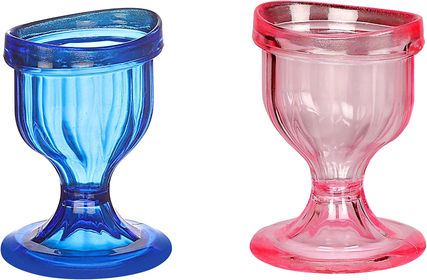 Healthgoodsin - Reusable Colored Eyewash Cup Set Curved Design | Thick Plastic Eyewash Cup Set for Eye Cleansing (Pink and Blue) image number 3