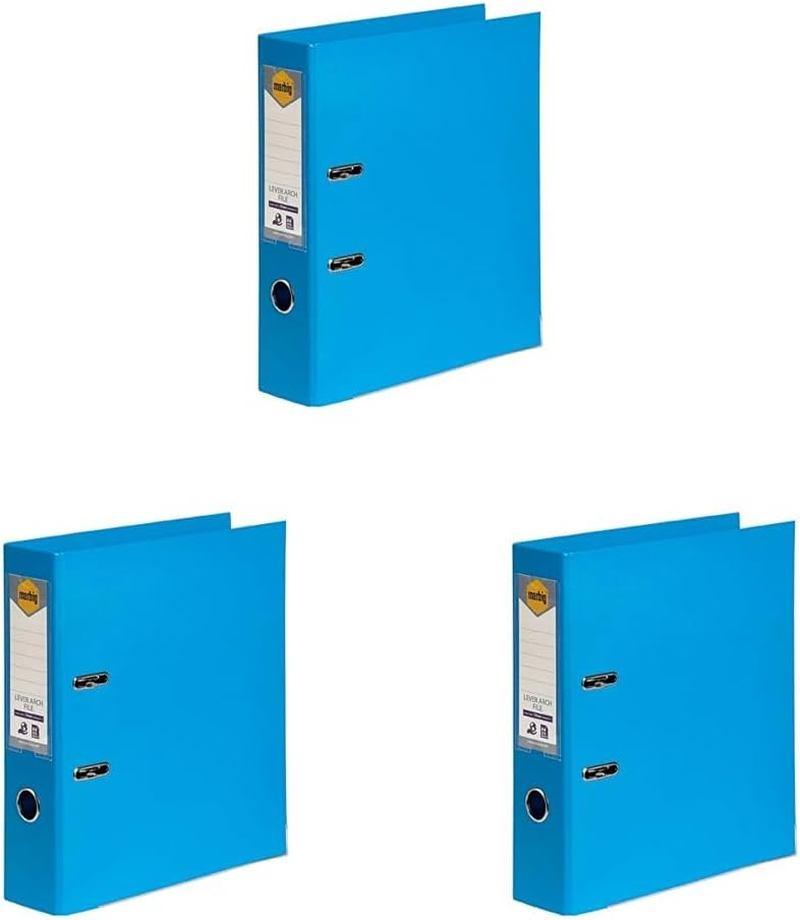 Marbig Lever Arch File A4 Pe Pink (Pack of 3) image number 5