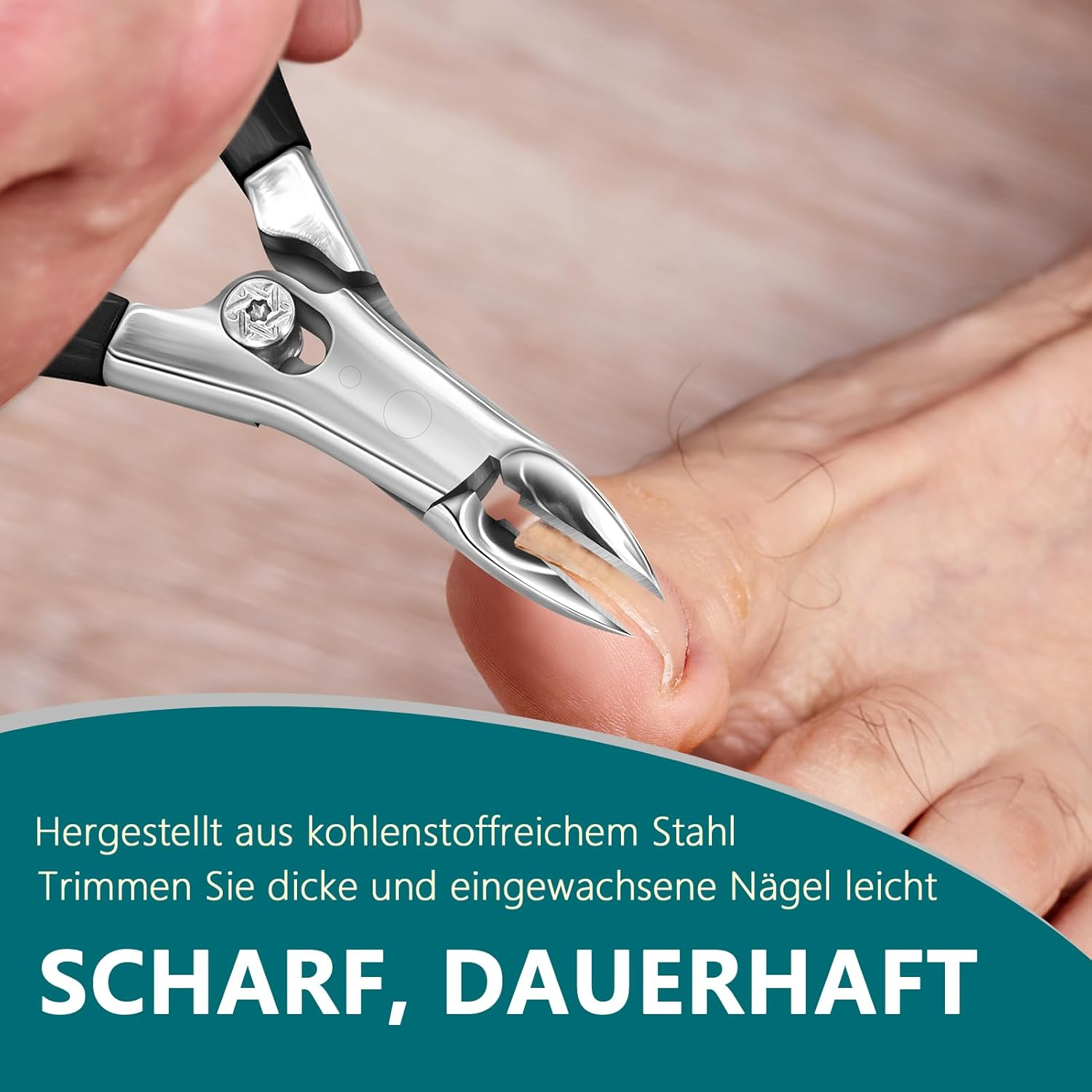 Precision Nail Scissors for Toenails and Fingernails, Sharp Stainless Steel Foot Nail Scissors for Thick and Deep Ingrown Toenails (Black) image number 2