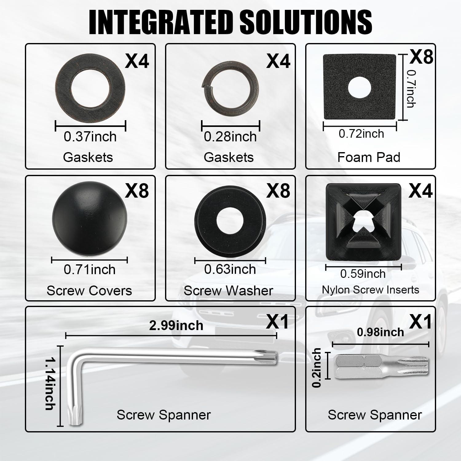 Livtee anti Theft License Plate Screws Kits for Securing Frames and Covers, M6 (1/4") Tamper Proof Screws, Fastener Nut, Caps Cover for Front Rear Frame Holder Mounting - Black image number 1