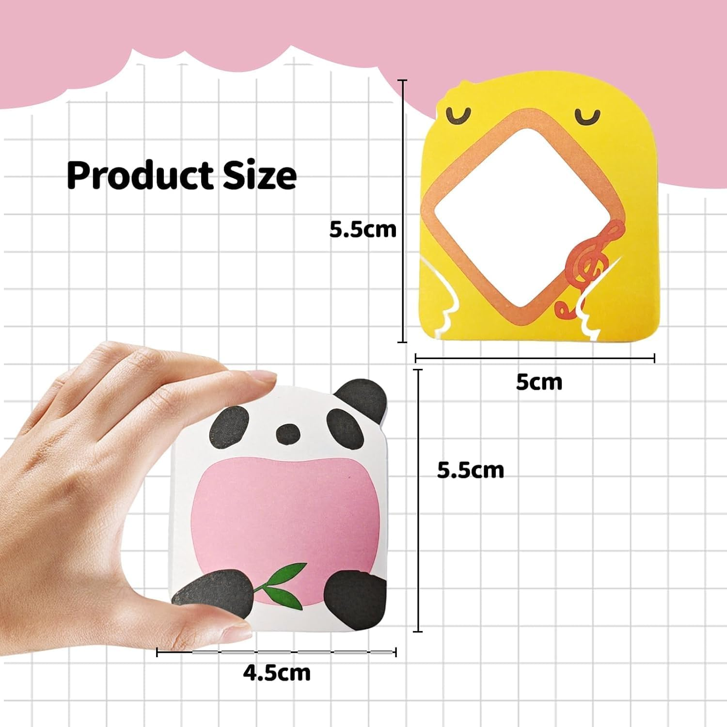 16 Pads Cute Sticky Notes, Creative Colorful Animal Sticky Notes Self Adhesive Cartoon Notes Memo Pads Notes Page School Tab for Students Home School Office Supplies image number 5