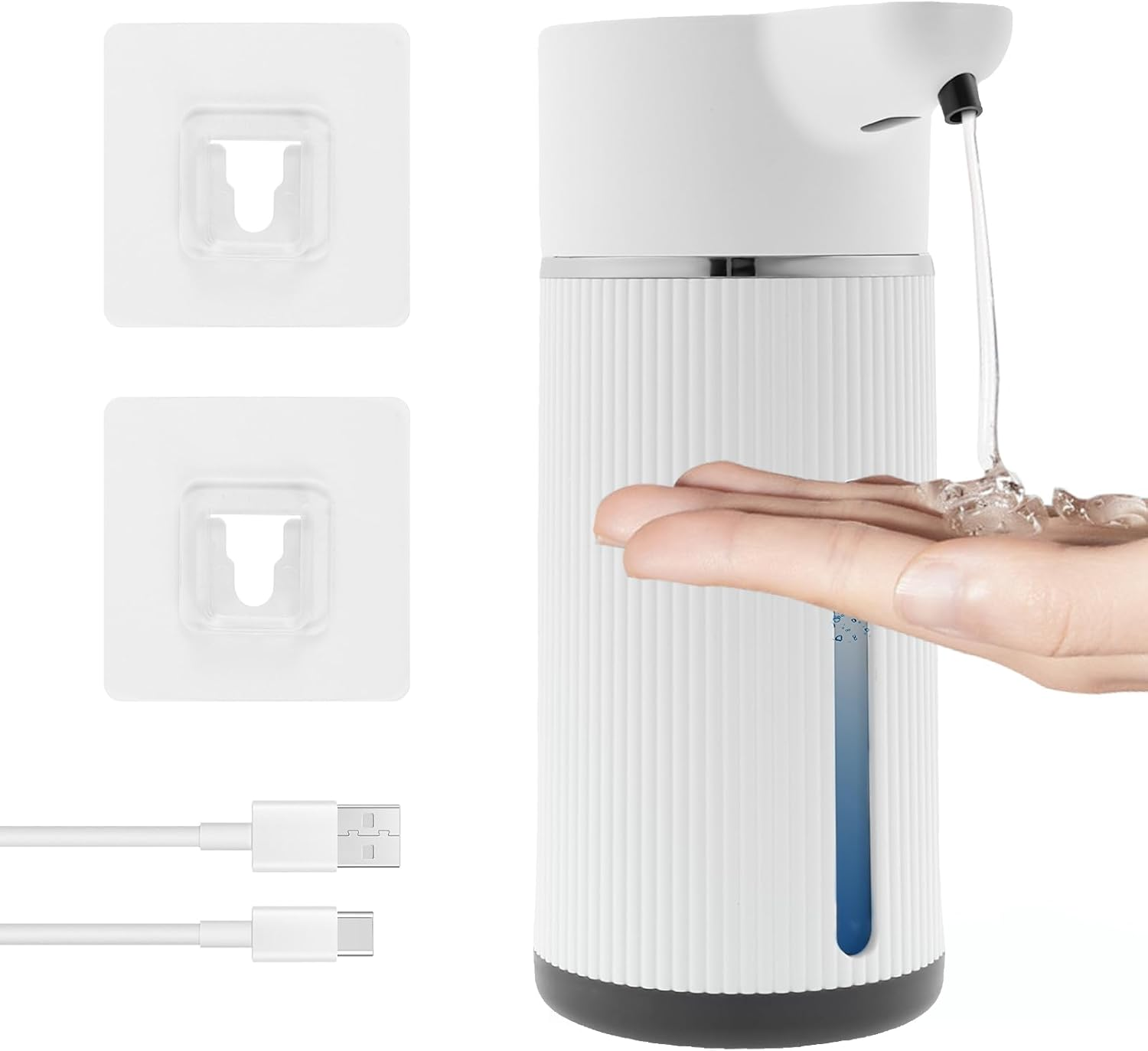 Automatic Soap Dispenser 14.2 Oz Capacity Foaming Soap Dispenser for Hand Sanitizer Shampoo Body Wash (White)