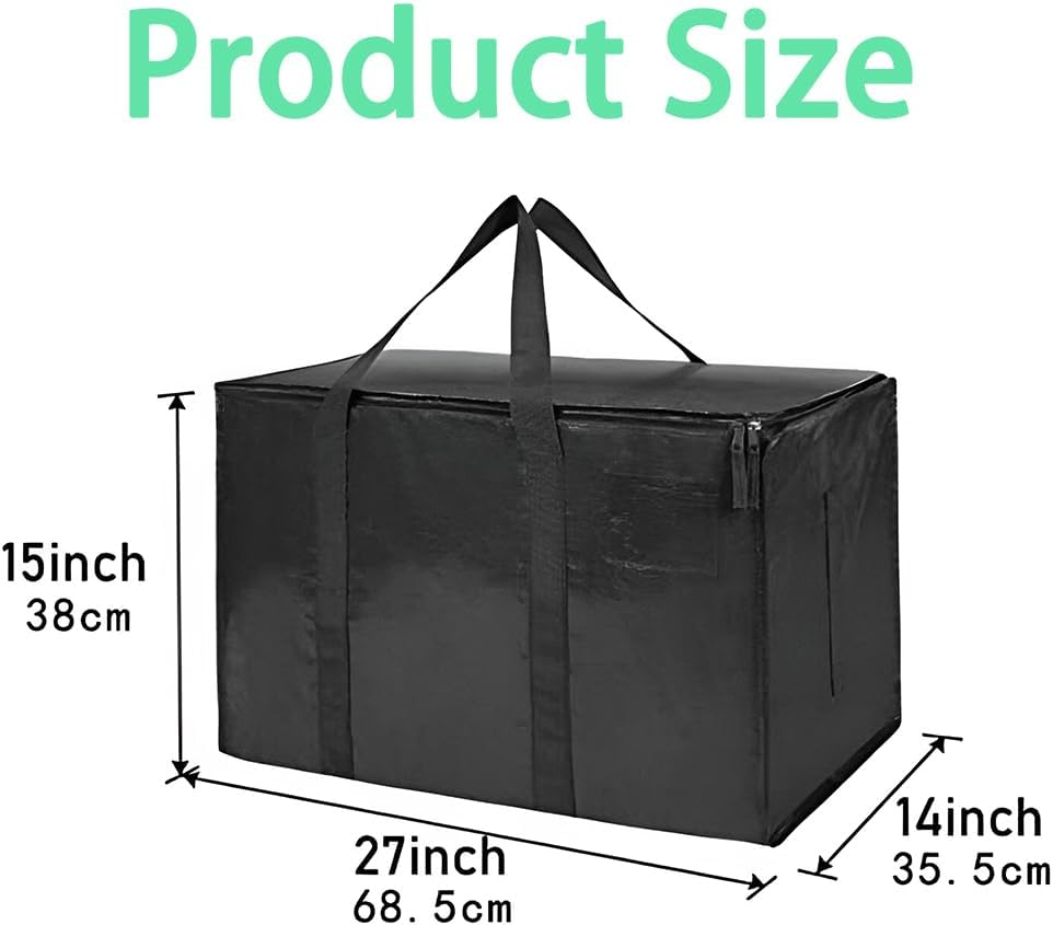 MOTRAIN 6 Pack Heavy Duty Storage Bags with Zippers and Strong Handles for Storage Travel Camping Space Saving Alternative to Moving Boxes College Essentials Moving Supplies image number 3