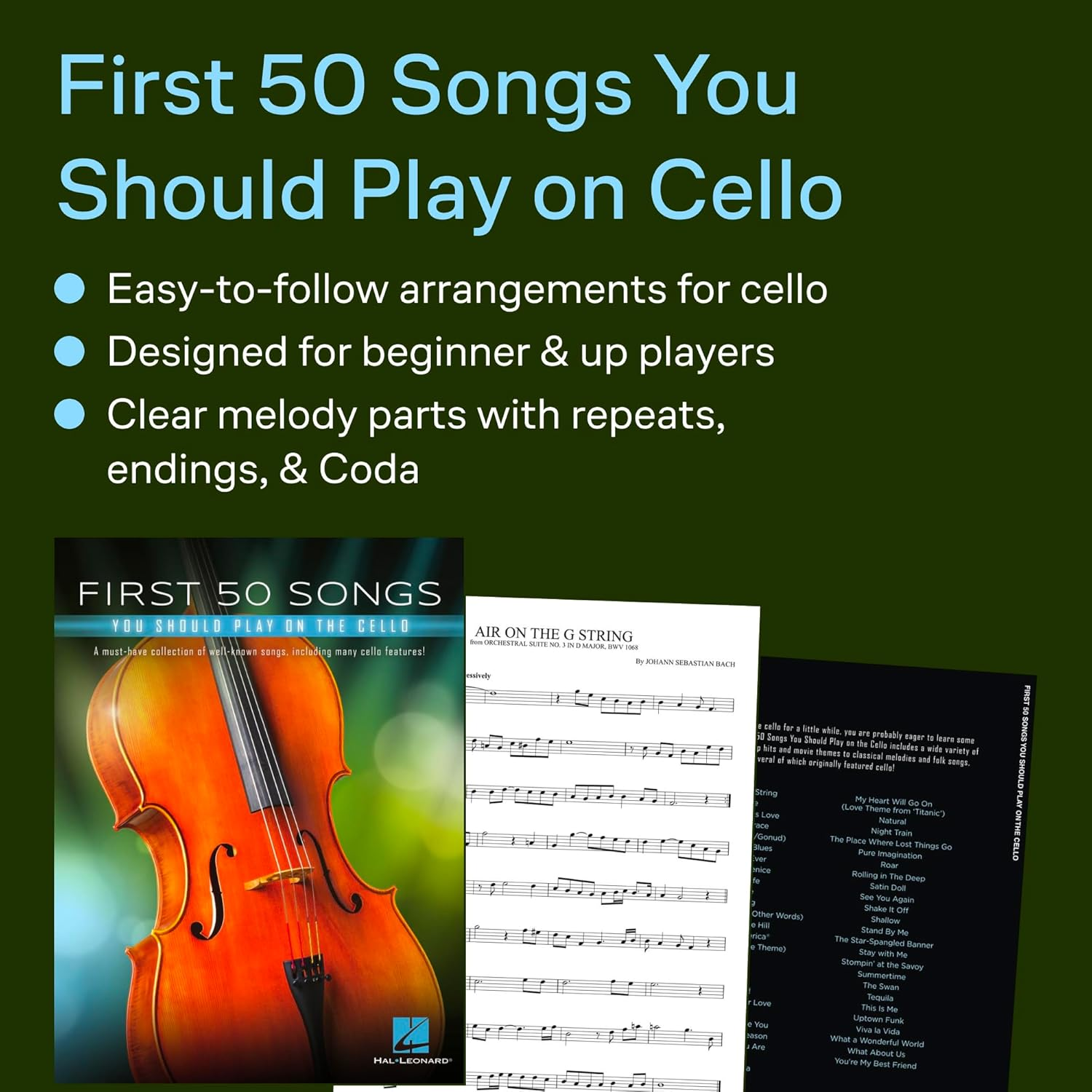 First 50 Songs You Should Play on Cello: a Must-Have Collection of Well-Known Songs, Including Many Cello Features image number 3